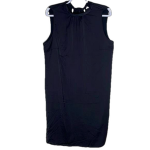 H&M Size Large Black Knee Length Sleeveless High Neck Gathered Dress Date Night